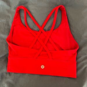 Red lululemon sports bra